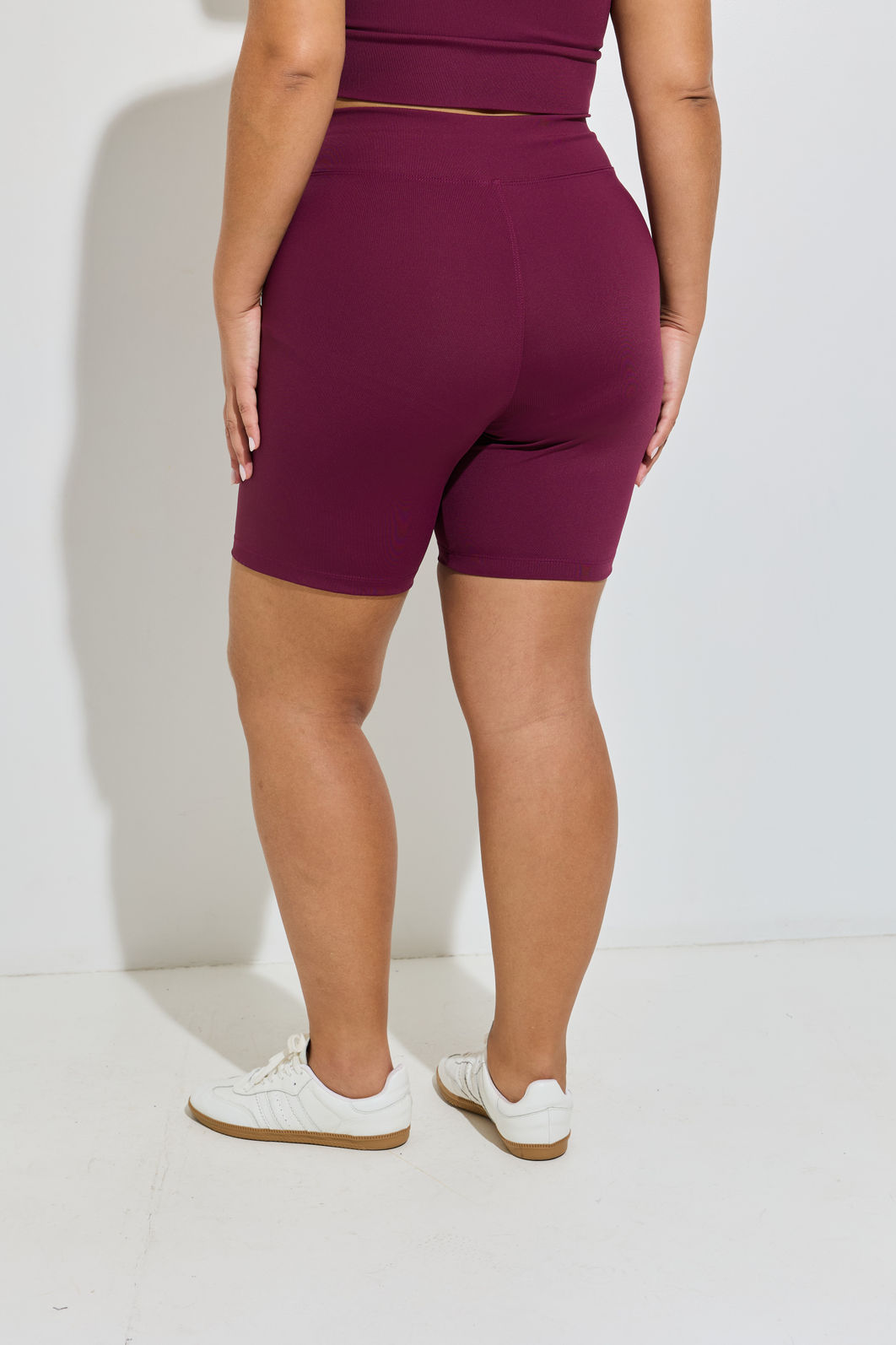 Bermuda Fitness Plus Size Borgogna