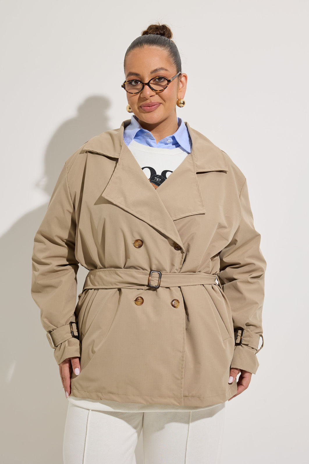 Casaco Trench Coat Com Faixa Casaco Trench Coat Com Faixa