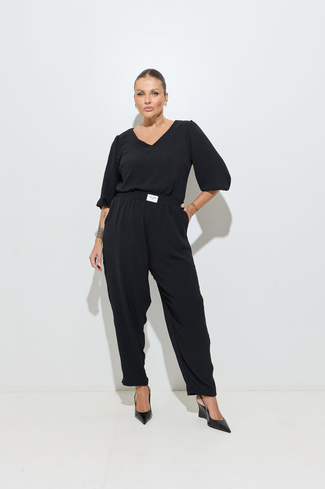 Blusa Crepe Preta Blusa Crepe Preta