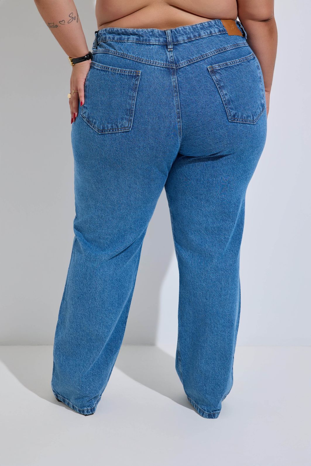 Calça Jeans Reta Plus Size Carolina com Regulagem