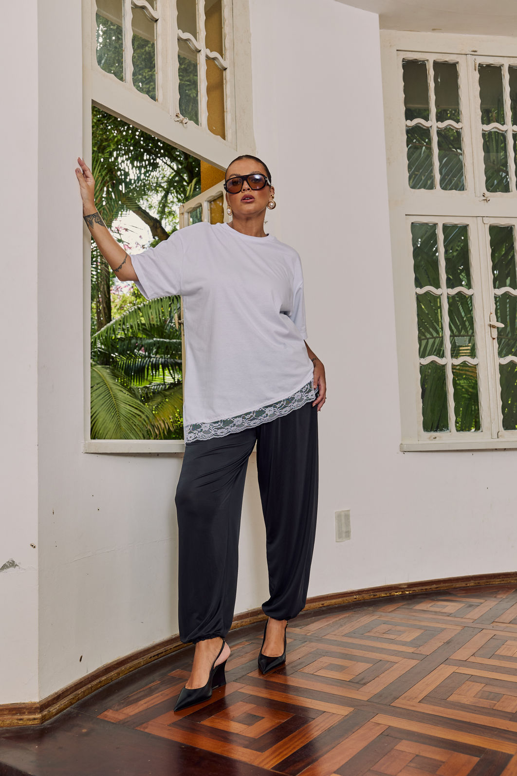 Blusa Rosana Com Renda Branca Blusa Rosana Com Renda Branca