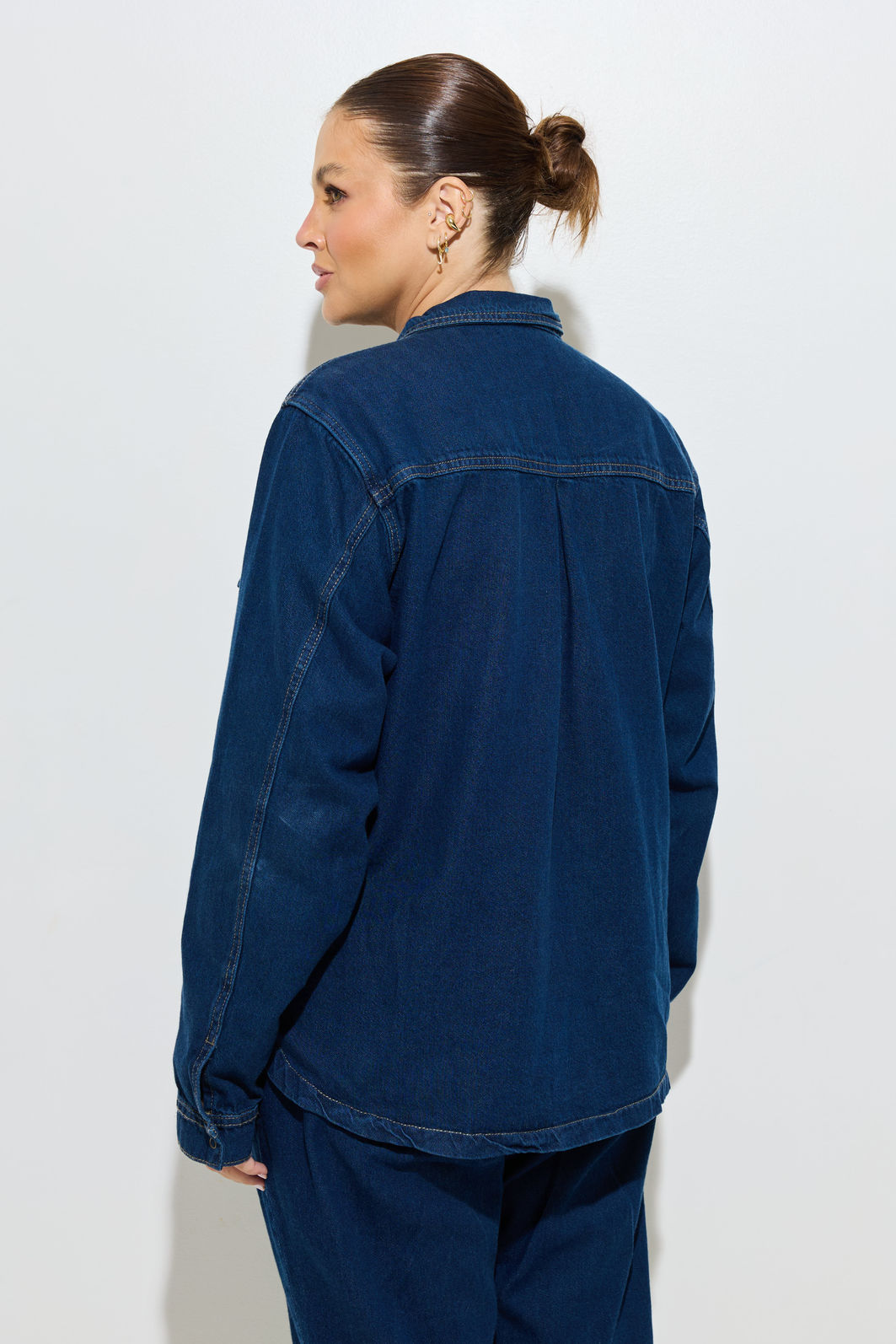Camisa Jeans Plus Size Maria Laura