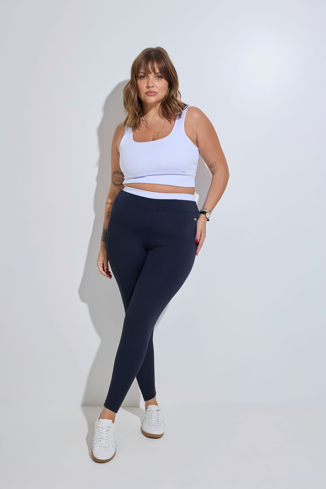 Legging Fitness Plus Size Duo Preto e Branco