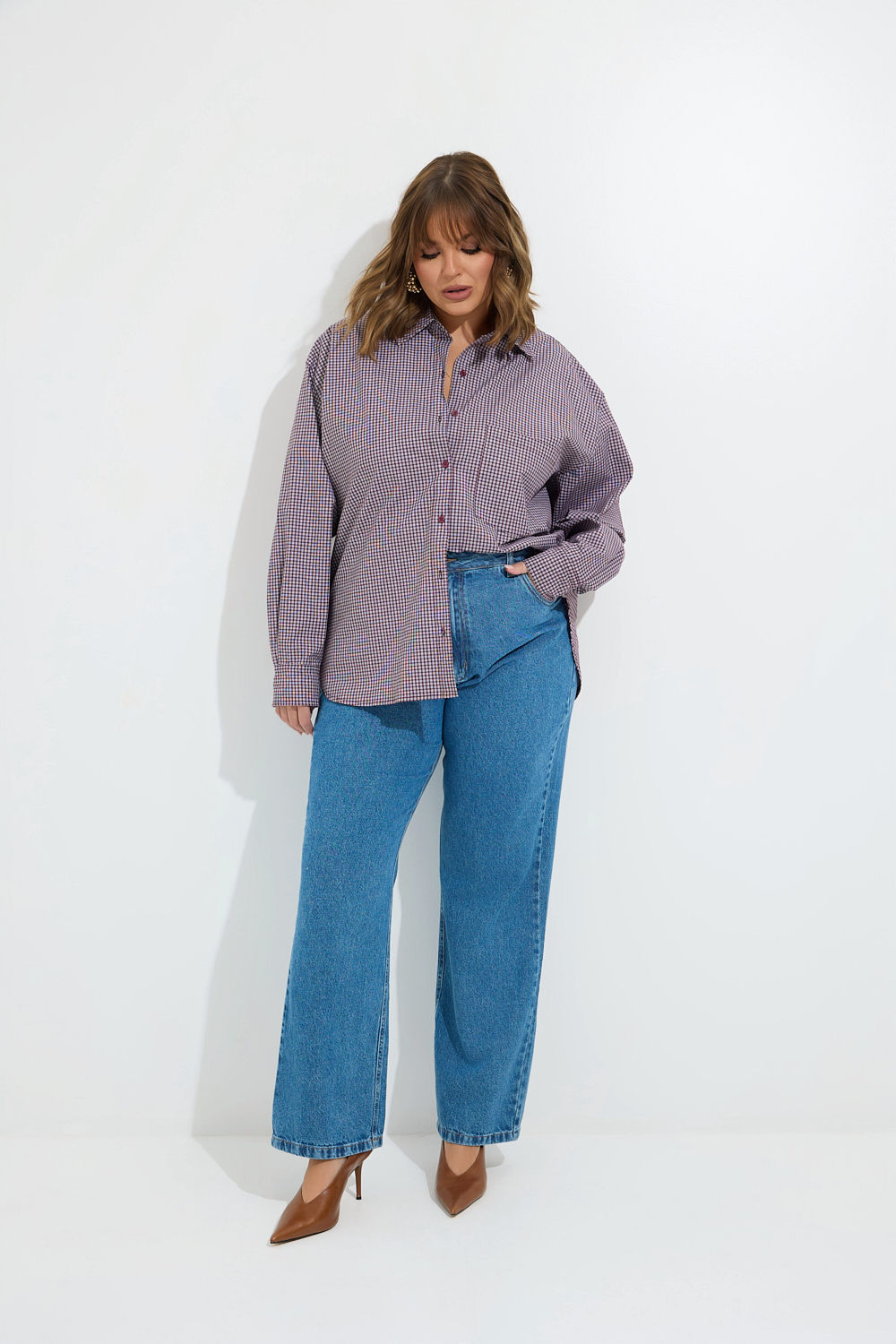 Calça Jeans Reta Plus Size Carolina com Regulagem