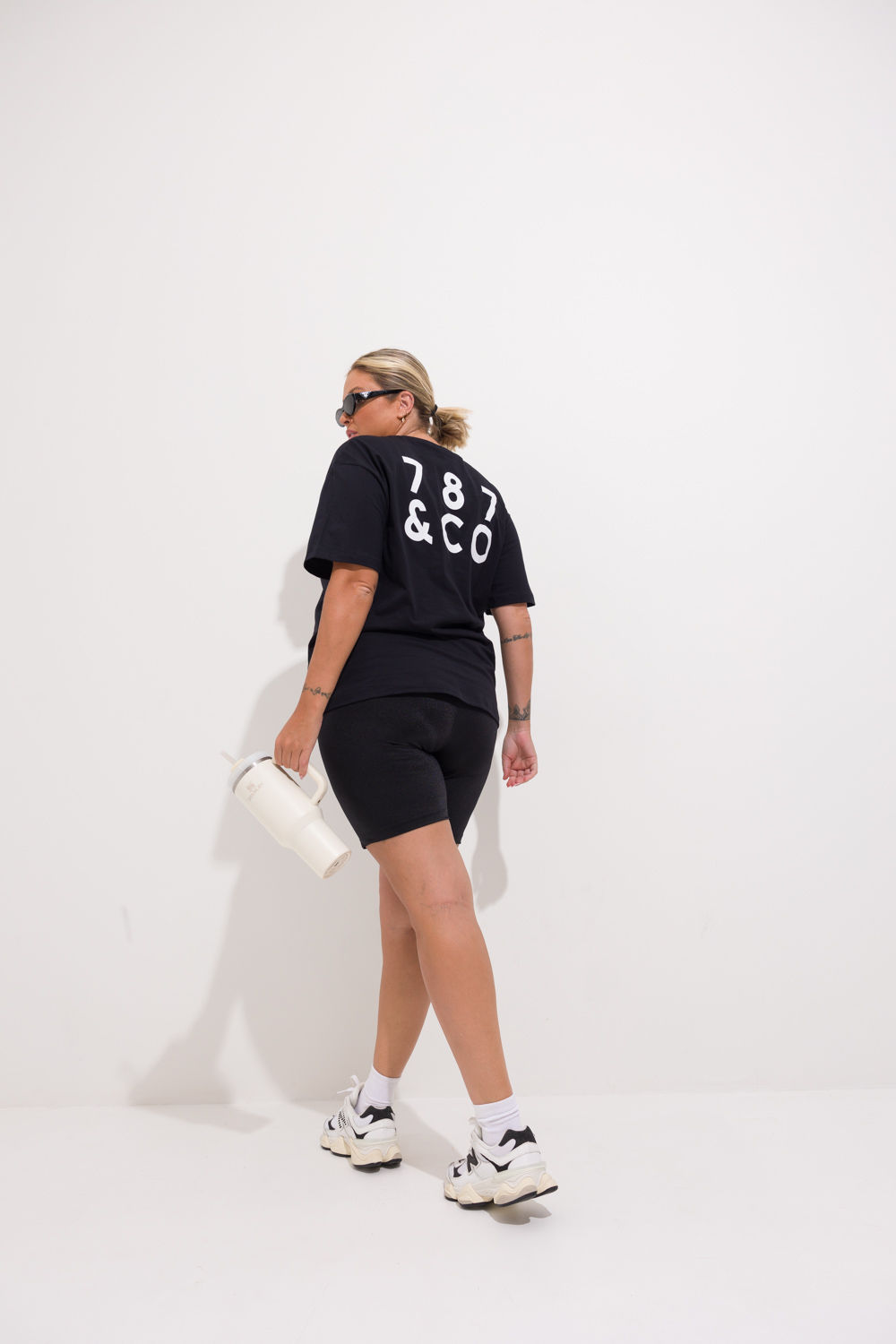 Camiseta Fitness Plus Size 787&CO Preta