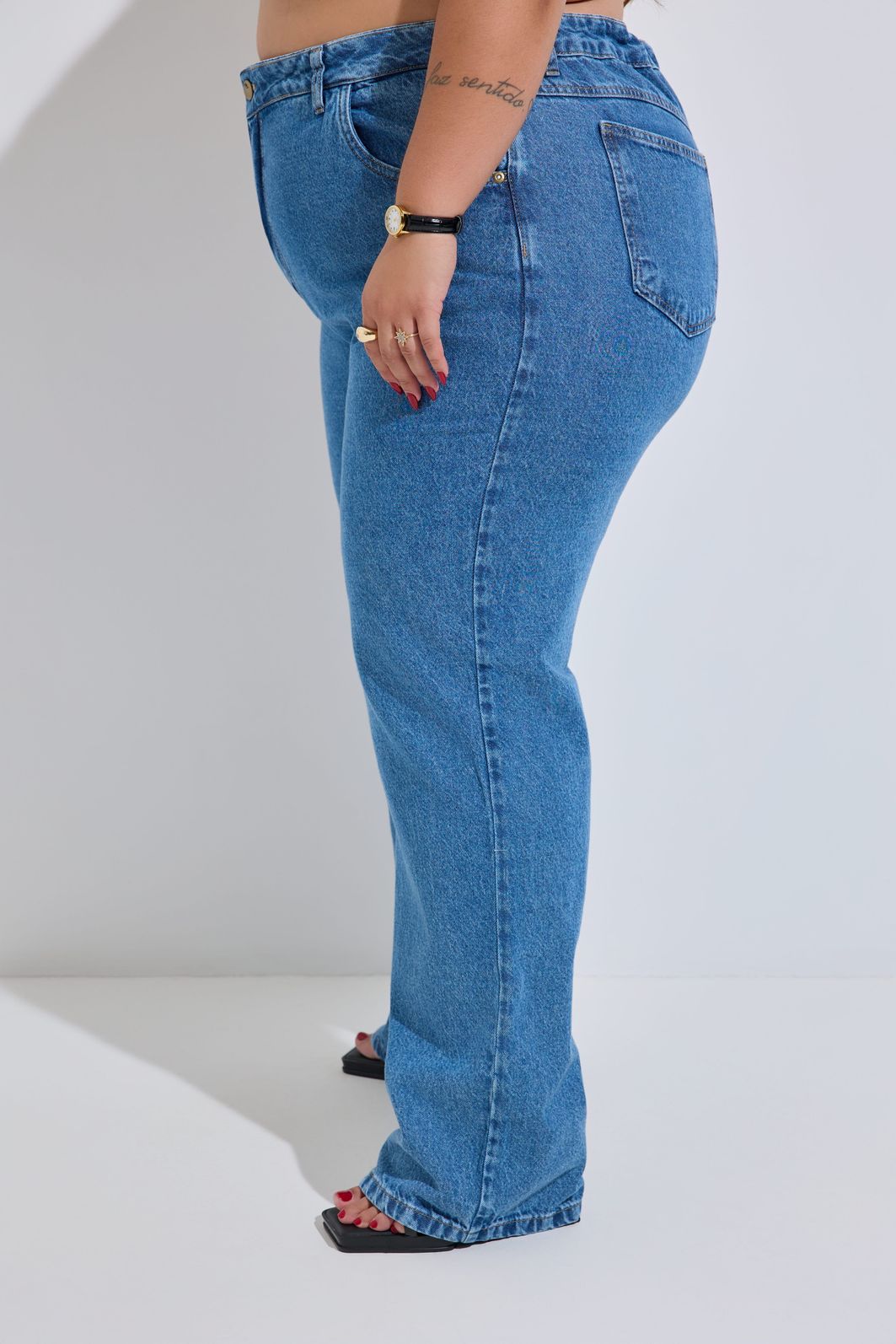 Calça Jeans Reta Plus Size Carolina com Regulagem