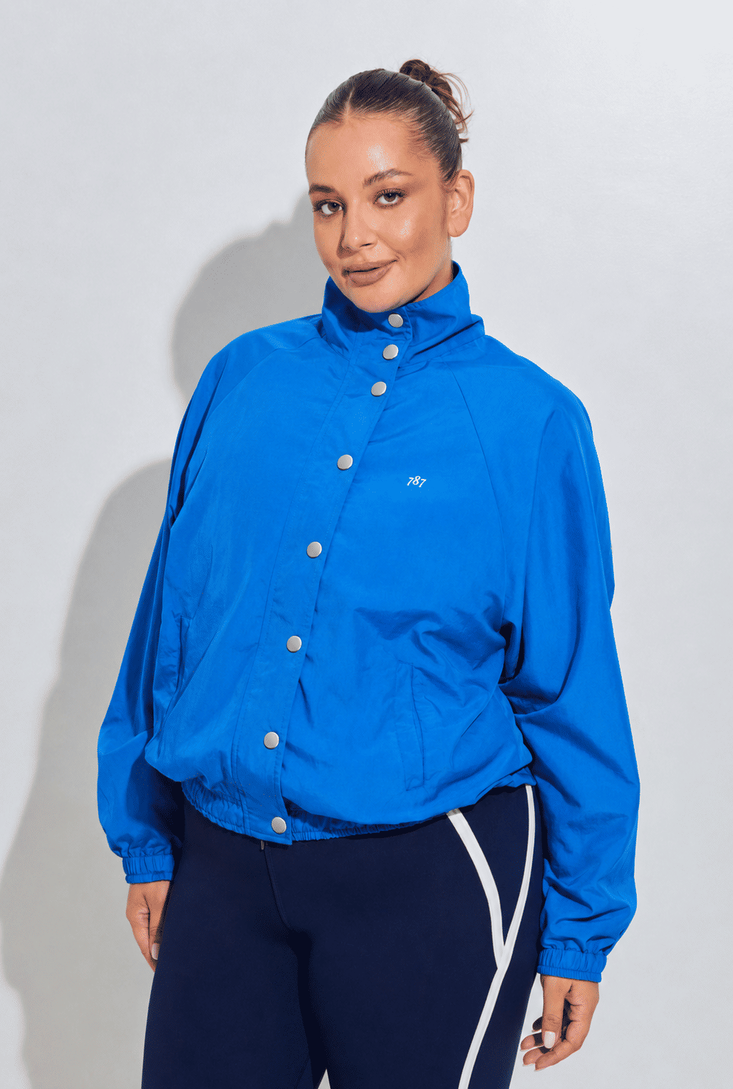 Jaqueta Plus Size Nylon Azul
