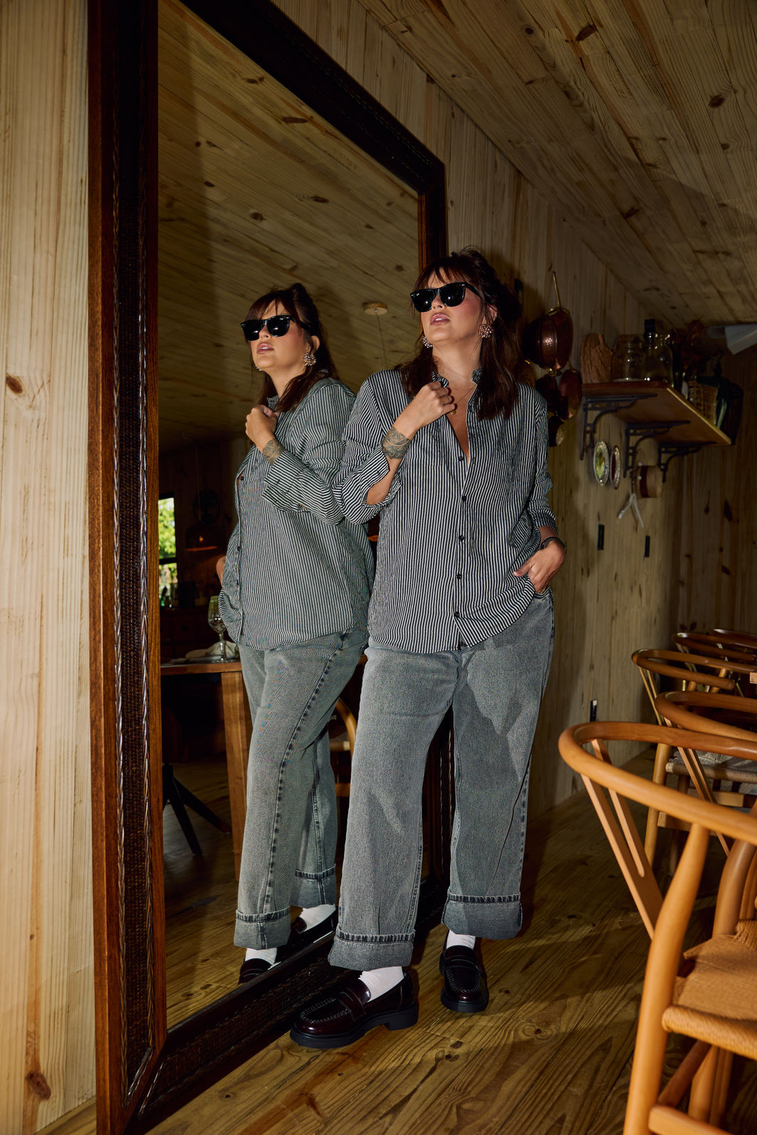 Calça Jeans Cintura Cruzada Plus Size Paloma