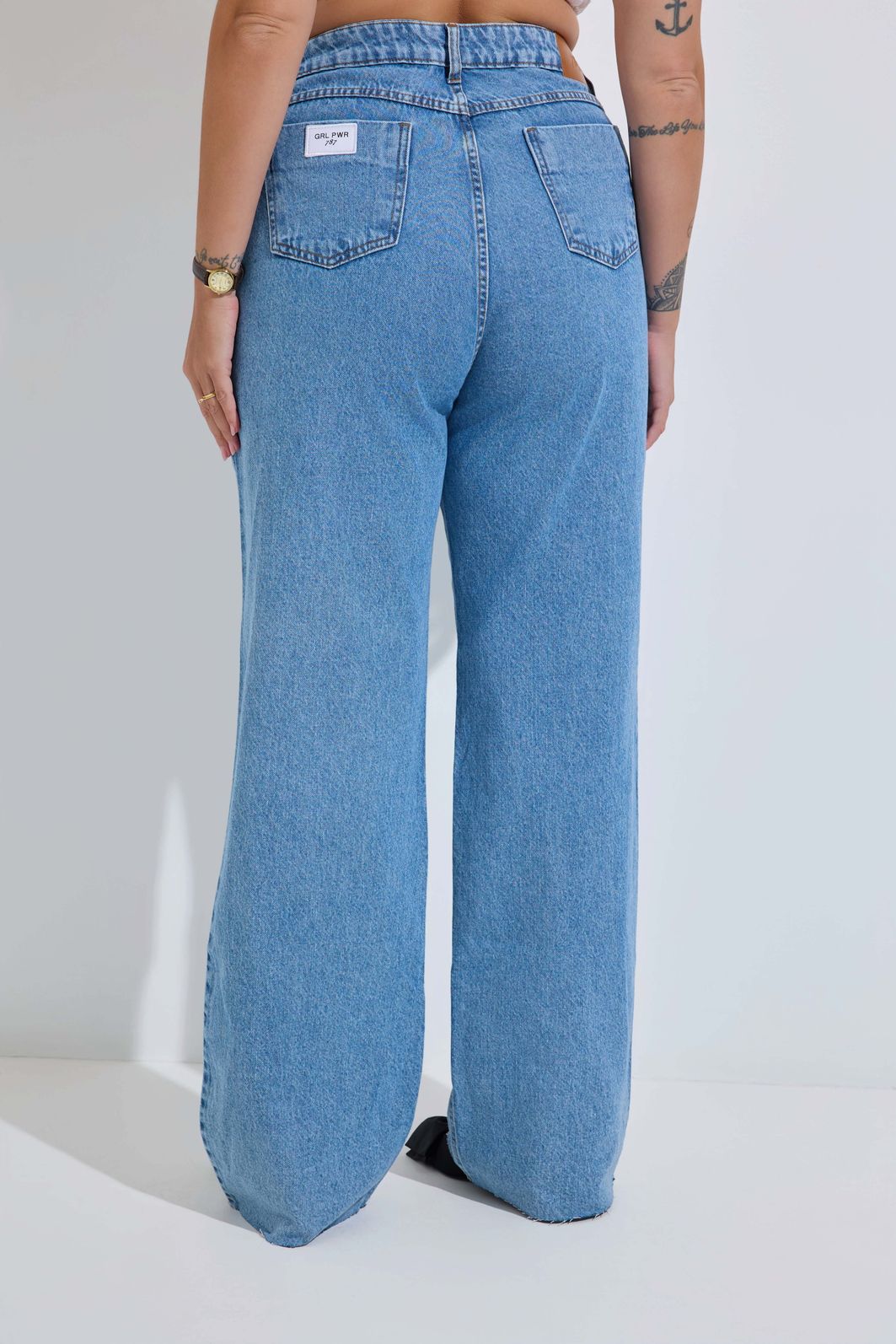 Calça Jeans Wide Leg Plus Size Sandra