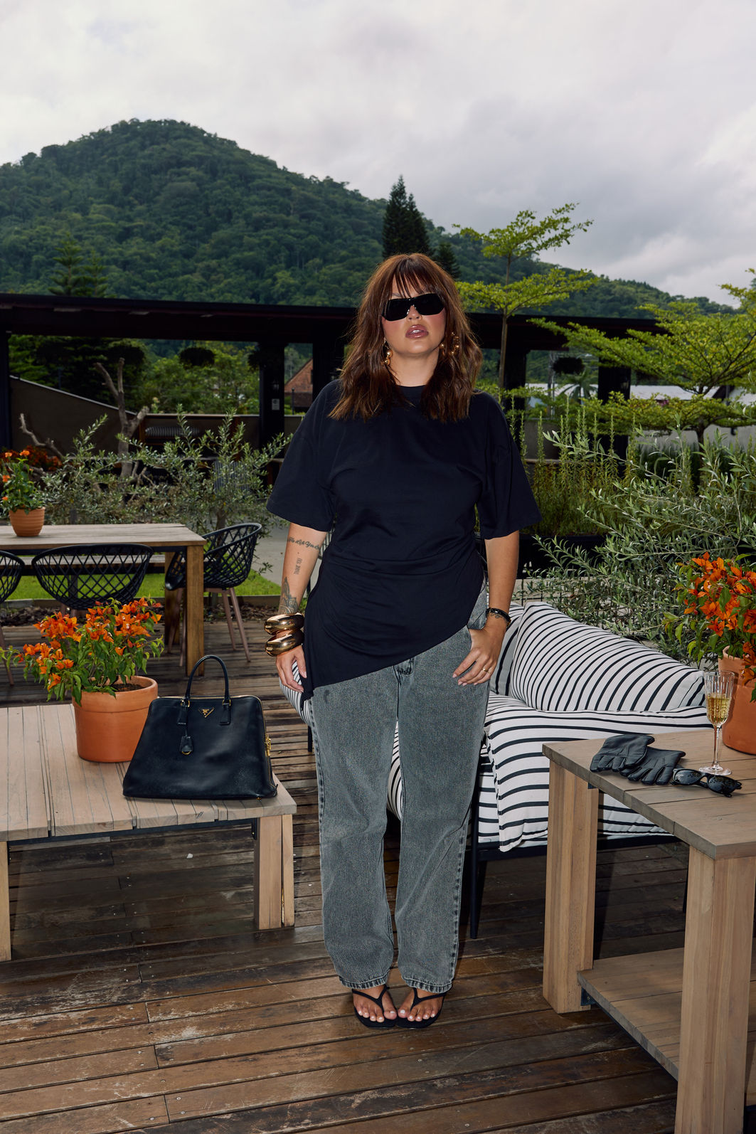 Calça Jeans Cintura Cruzada Plus Size Paloma