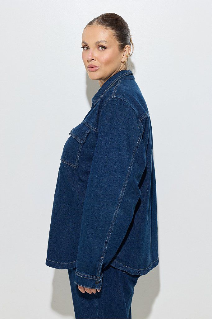 Camisa Jeans Plus Size Maria Laura