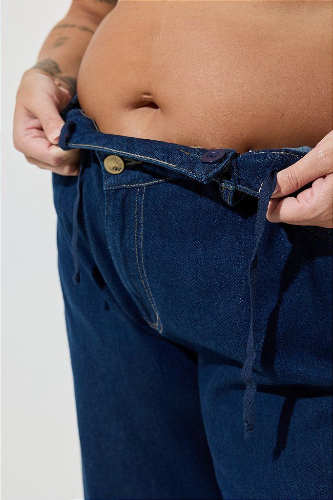 Calça Jeans Cintura Cruzada Plus Size Maria Laura