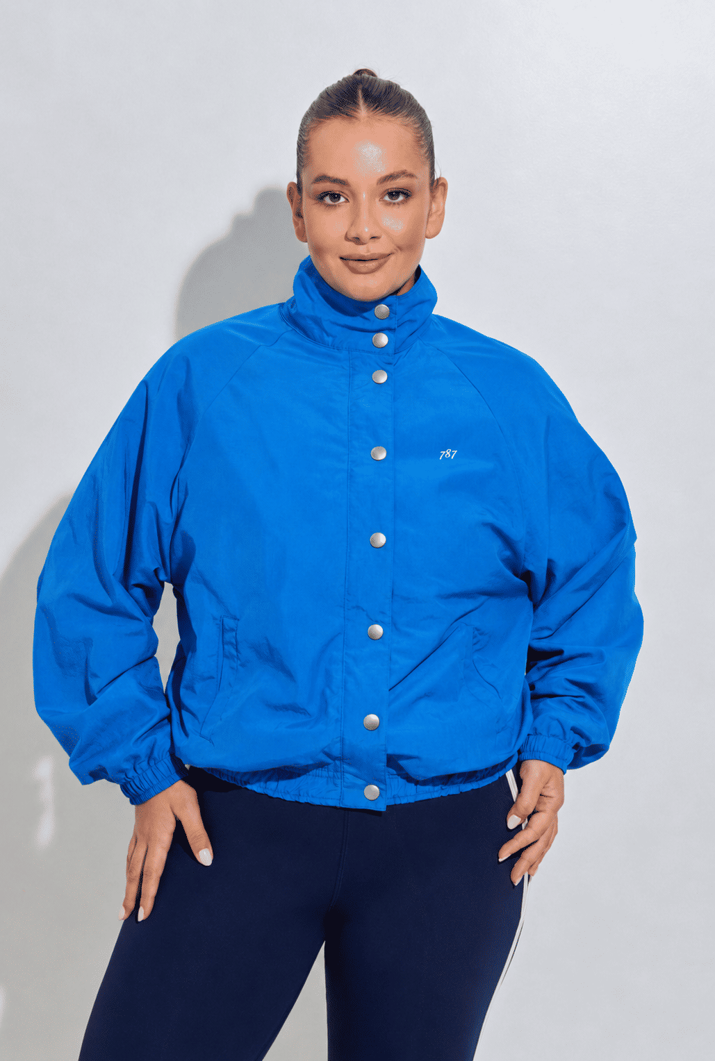 Jaqueta Plus Size Nylon Azul