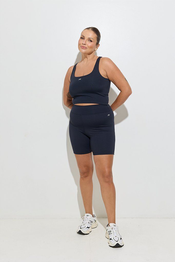 Top Cropped Fitness Plus Size Preto