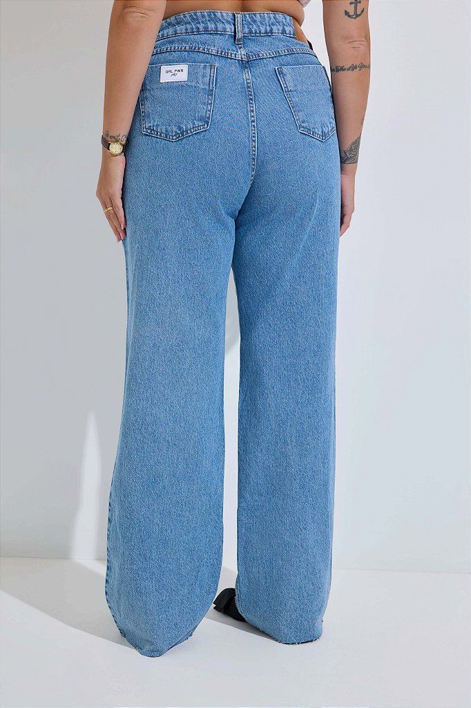 Calça Jeans Wide Leg Plus Size Sandra