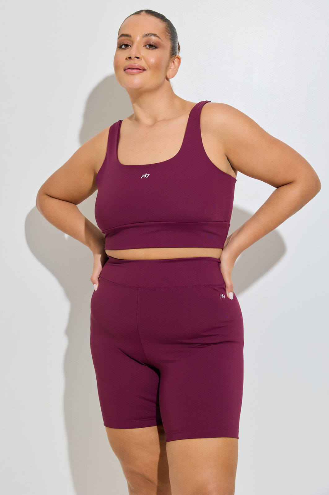 Bermuda Fitness Plus Size Borgogna