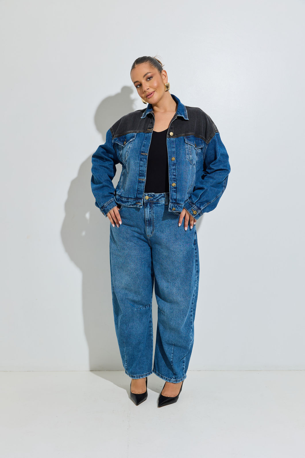Jaqueta Jeans Plus Size Jenni Jaqueta Jeans Plus Size Jenni