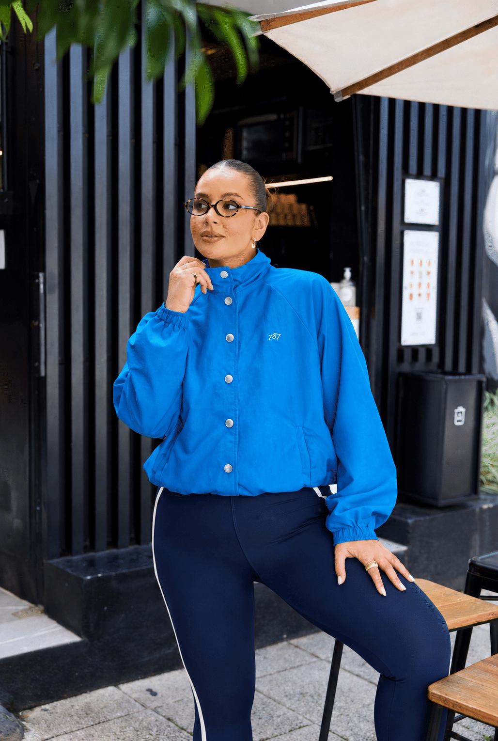 Jaqueta Plus Size Nylon Azul