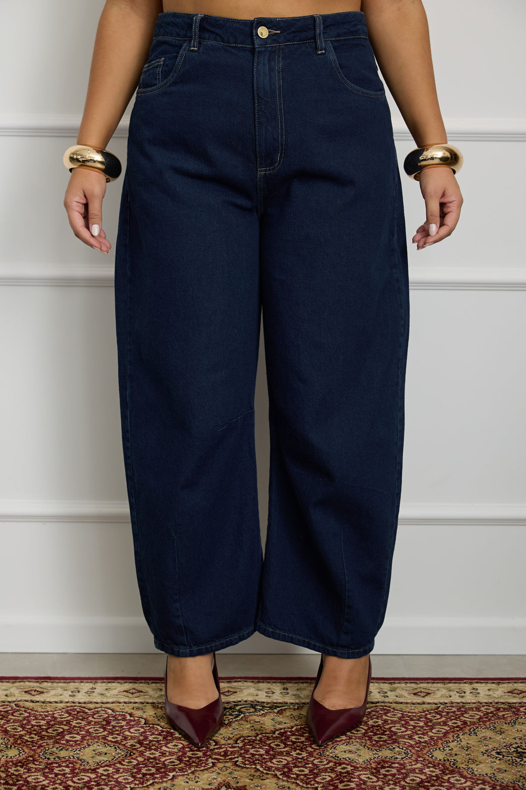 Calça Jeans Plus Size Barrel Maria Laura Calça Jeans Plus Size Barrel Maria Laura