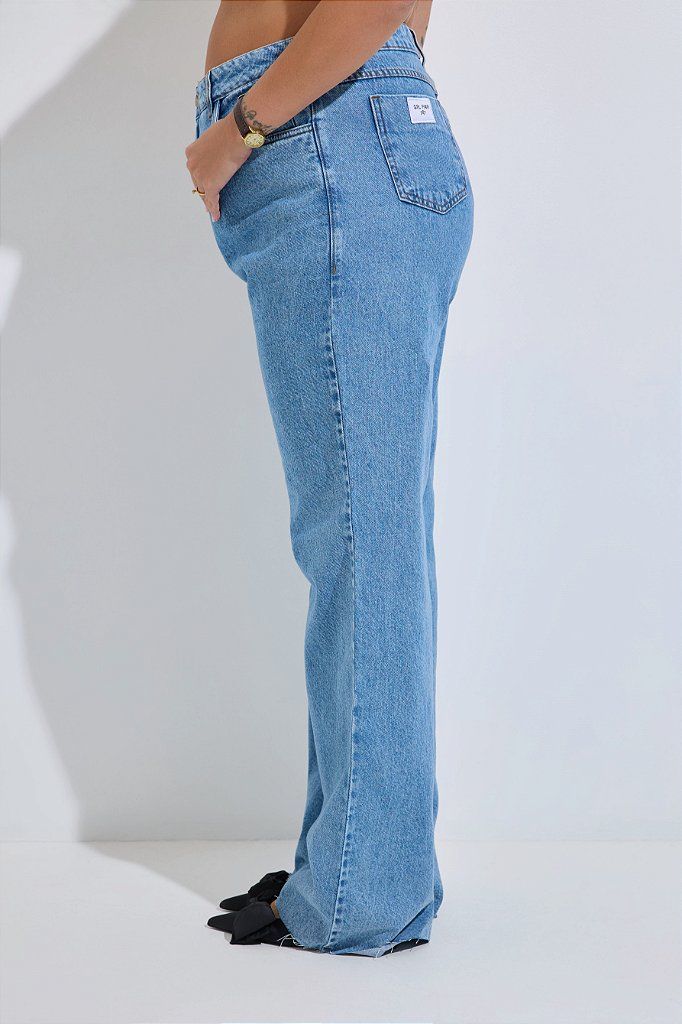 Calça Jeans Wide Leg Plus Size Sandra