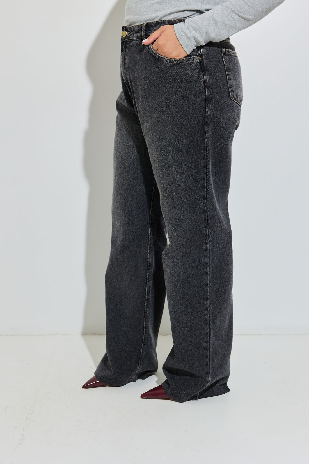 Calça Jeans Wide Leg Plus Size Annelise Calça Jeans Wide Leg Plus Size Annelise