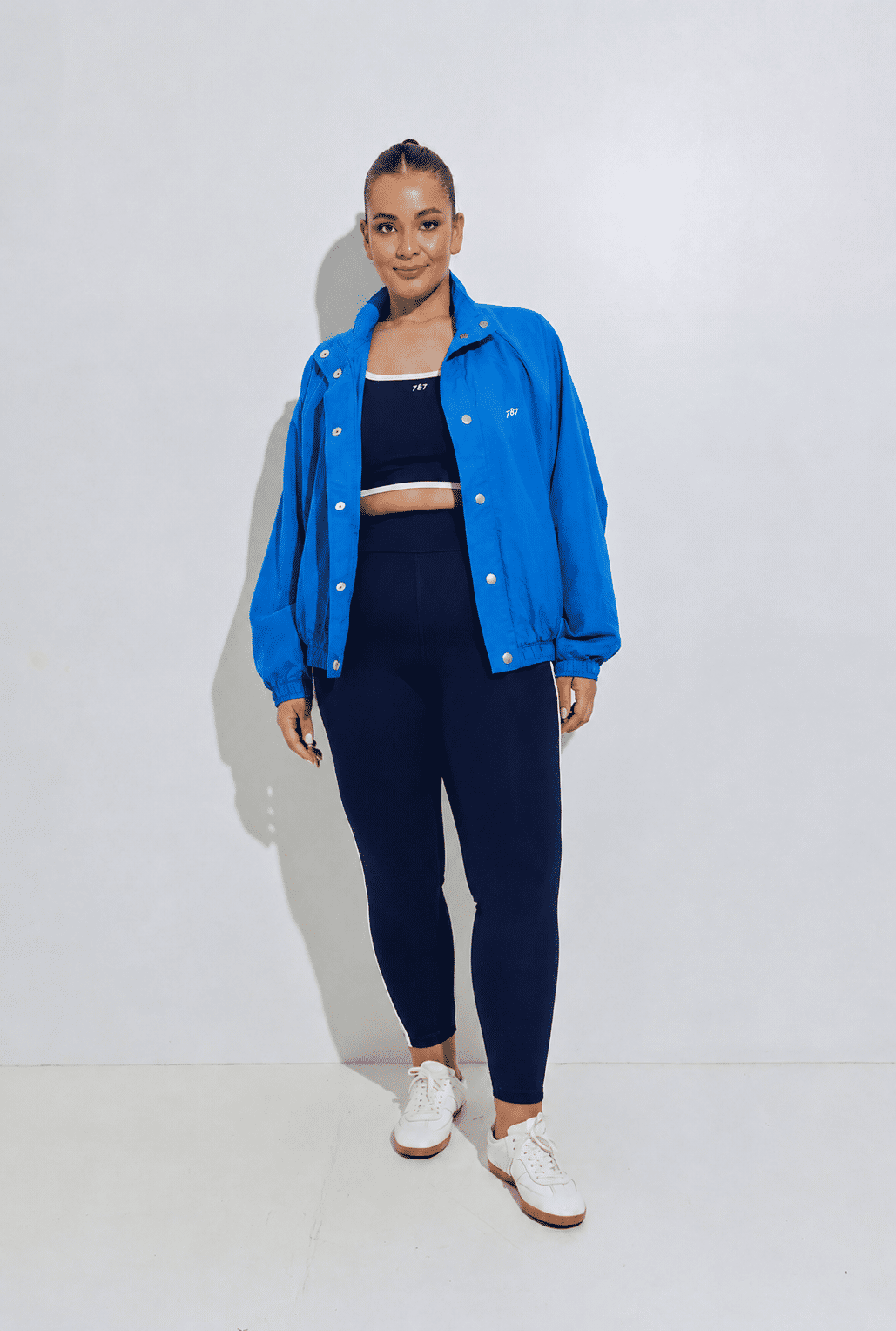 Jaqueta Plus Size Nylon Azul