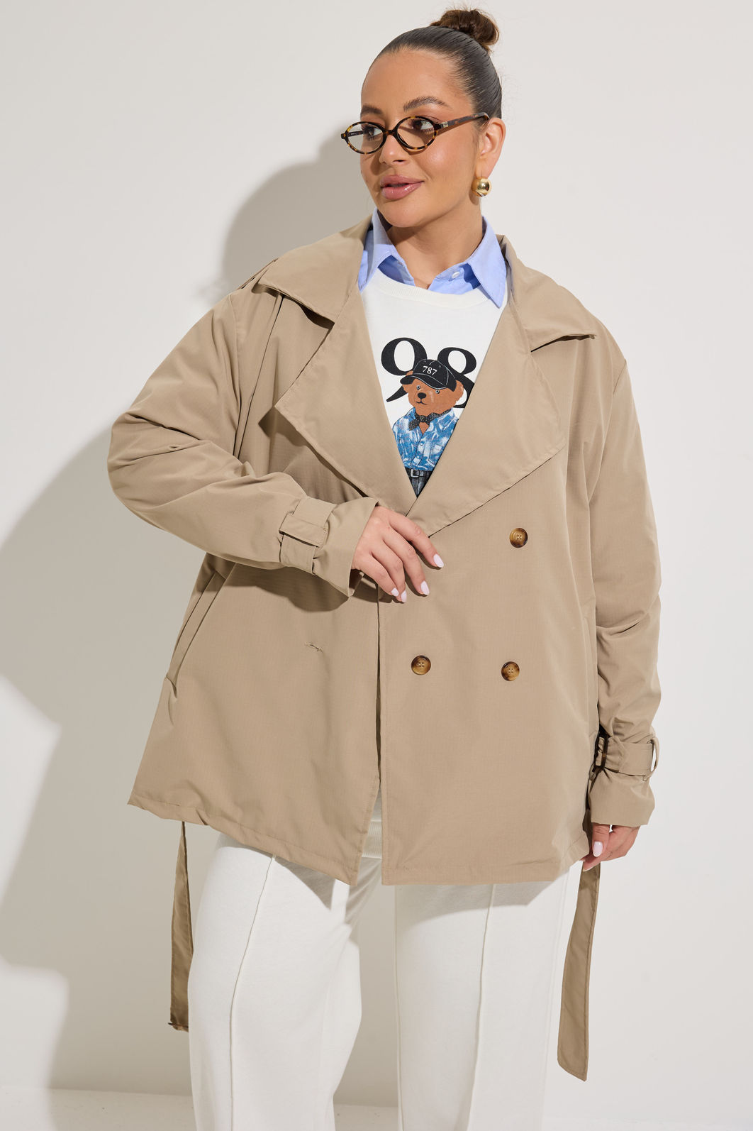 Casaco Trench Coat Com Faixa Casaco Trench Coat Com Faixa