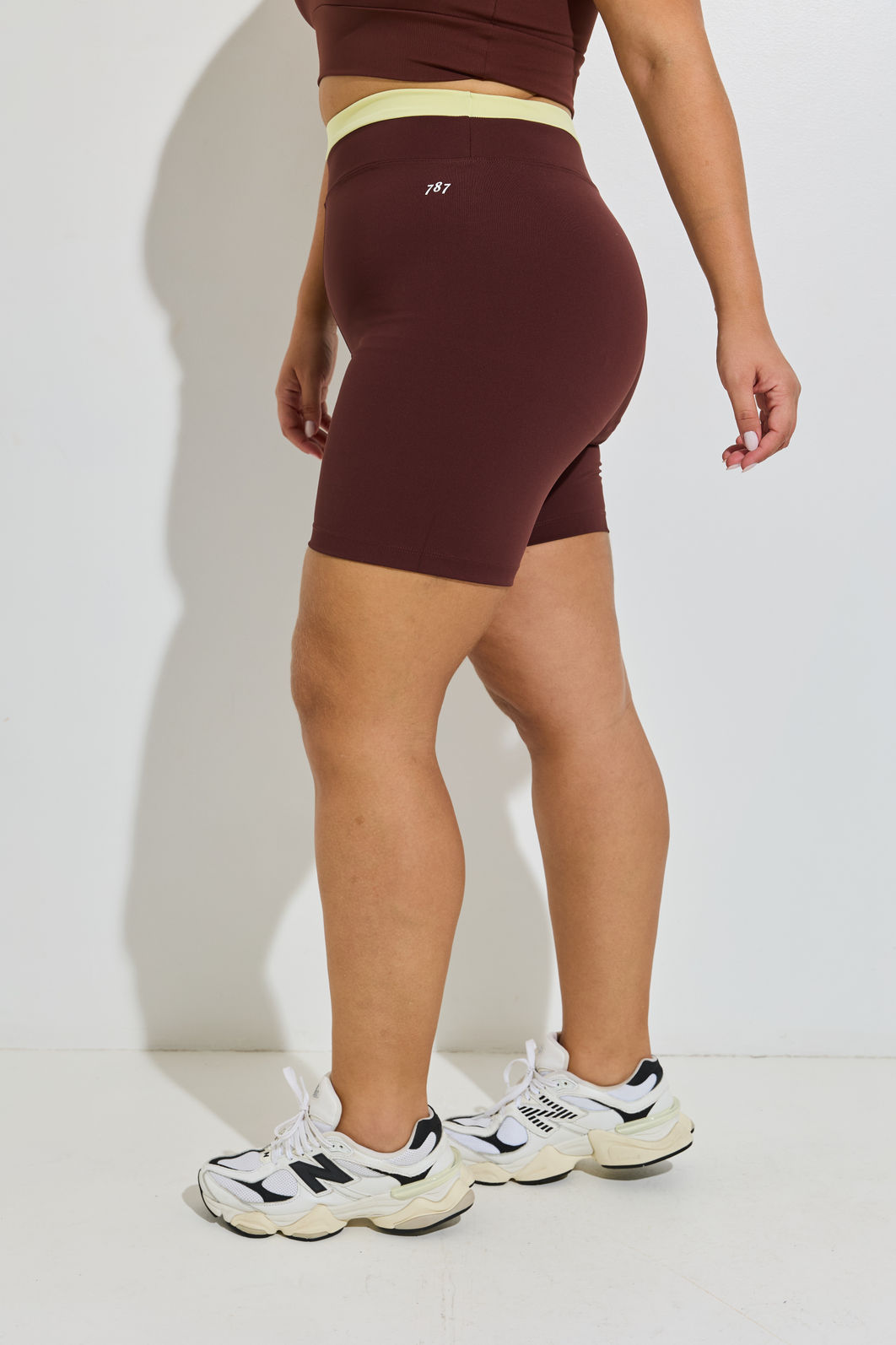 Bermuda Ftiness Plus Size Duo Marrom e Amarelo Bermuda Ftiness Plus Size Duo Marrom e Amarelo