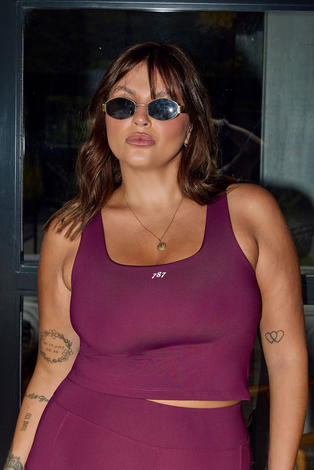 Top Cropped Fitness Plus Size Borgogna