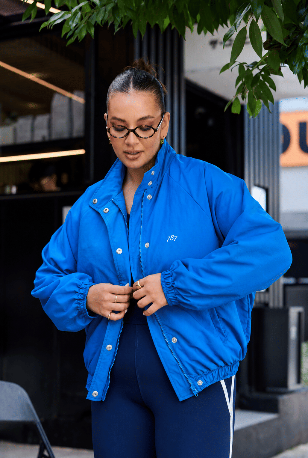 Jaqueta Plus Size Nylon Azul