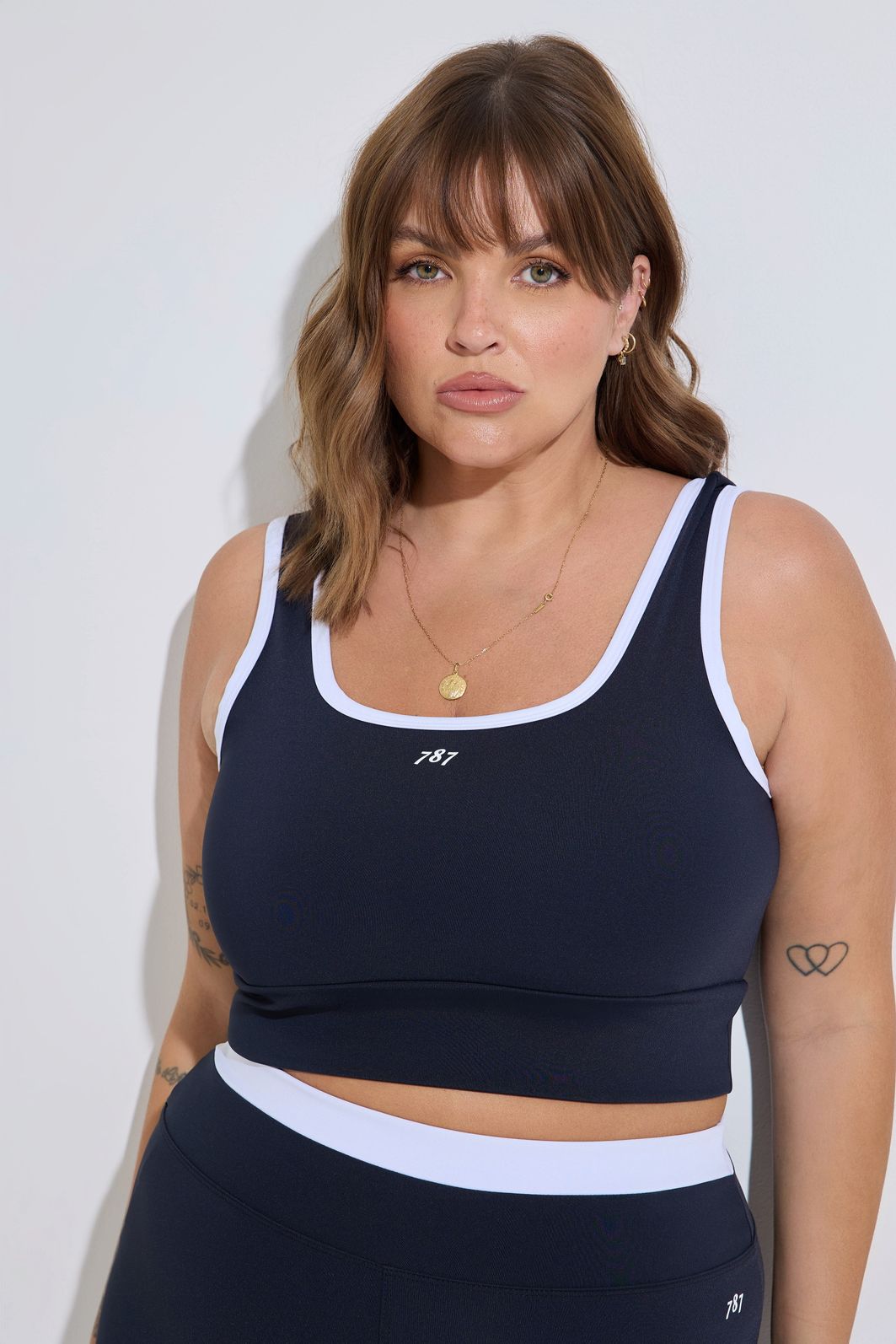 Top Fitness Plus Size Duo Preto e Branco