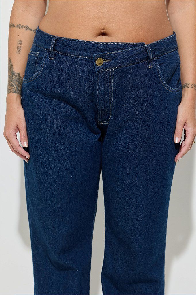 Calça Jeans Cintura Cruzada Plus Size Maria Laura