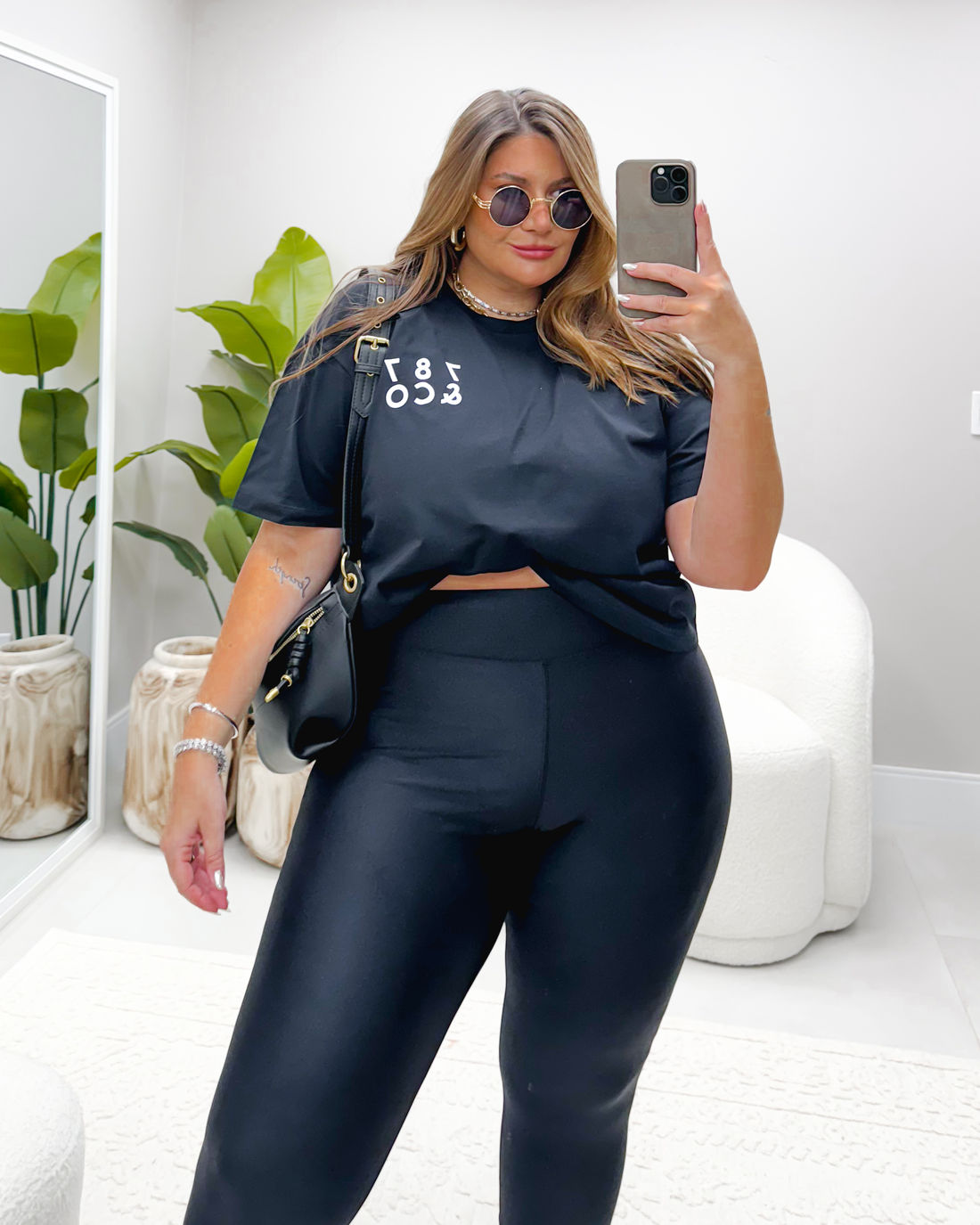 Camiseta Fitness Plus Size 787&CO Preta