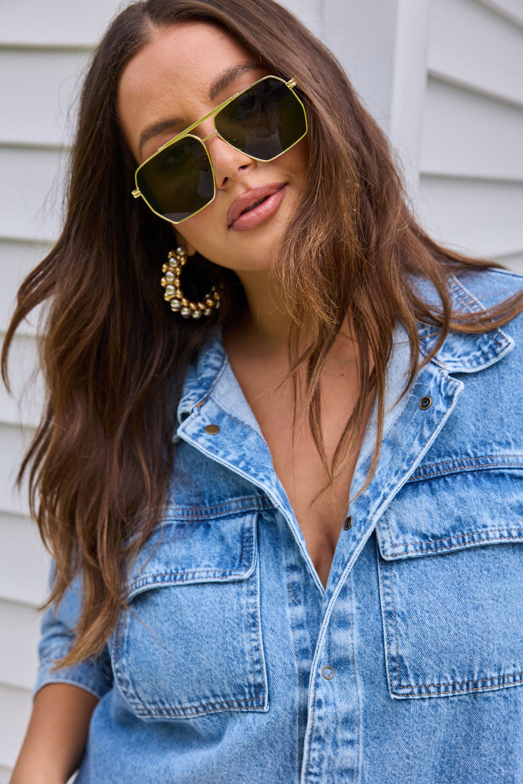 Camisa Jeans Plus Size Vick