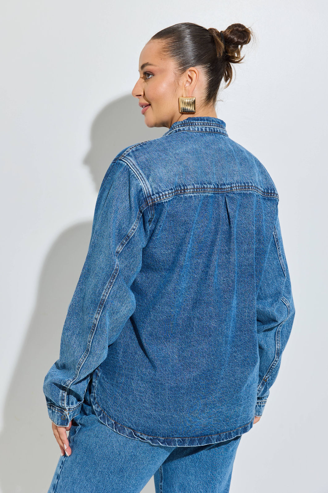 Camisa Jeans Plus Size Carolina