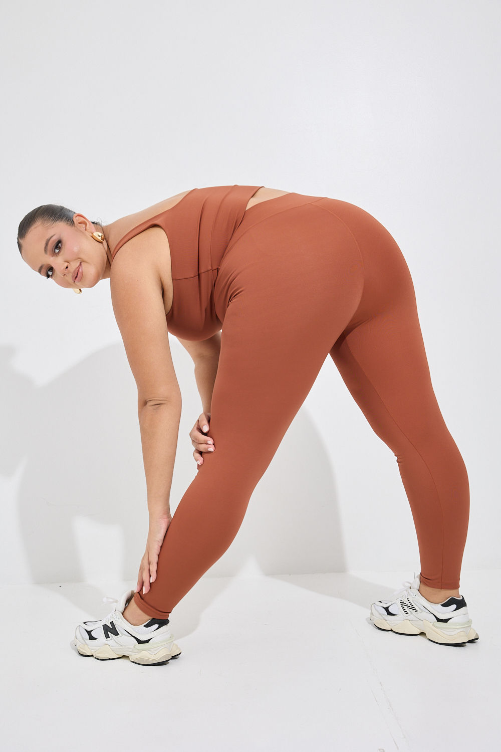Legging Fitness Plus Size Marrom