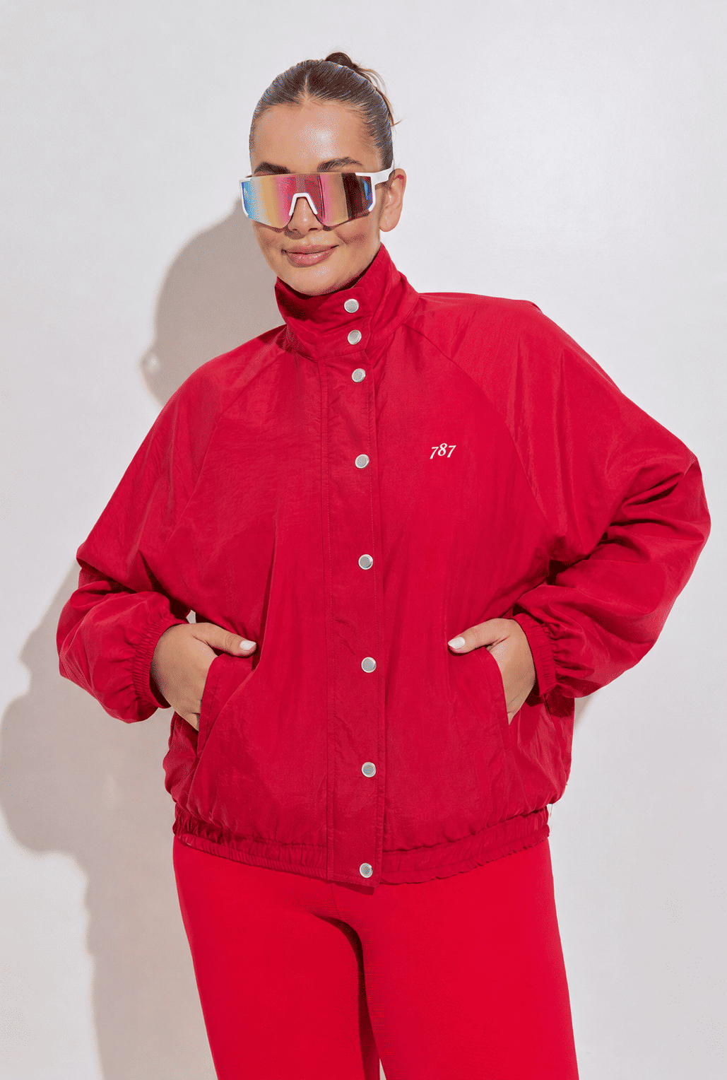 Jaqueta Plus Size Nylon Vermelha Jaqueta Plus Size Nylon Vermelha