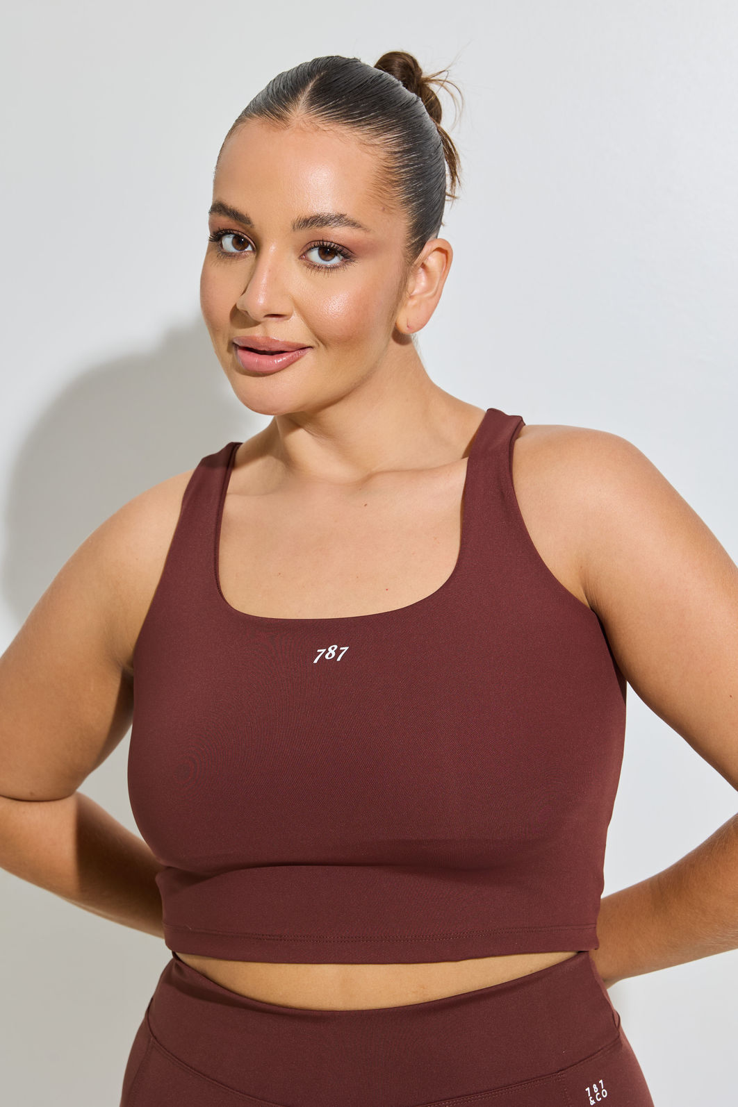 Top Cropped Fitness Plus Size Mocha - 787 Shirts