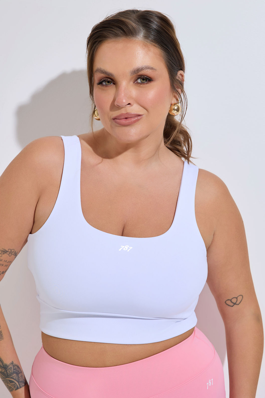 Top fitness Plus Size Branco