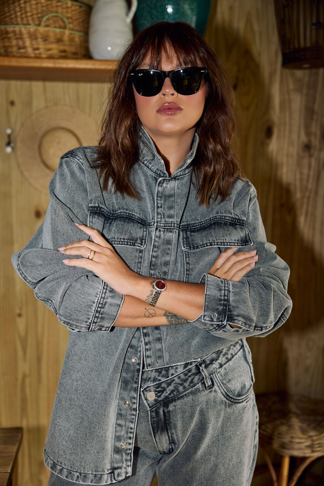 Camisa Jeans Plus Size Paloma