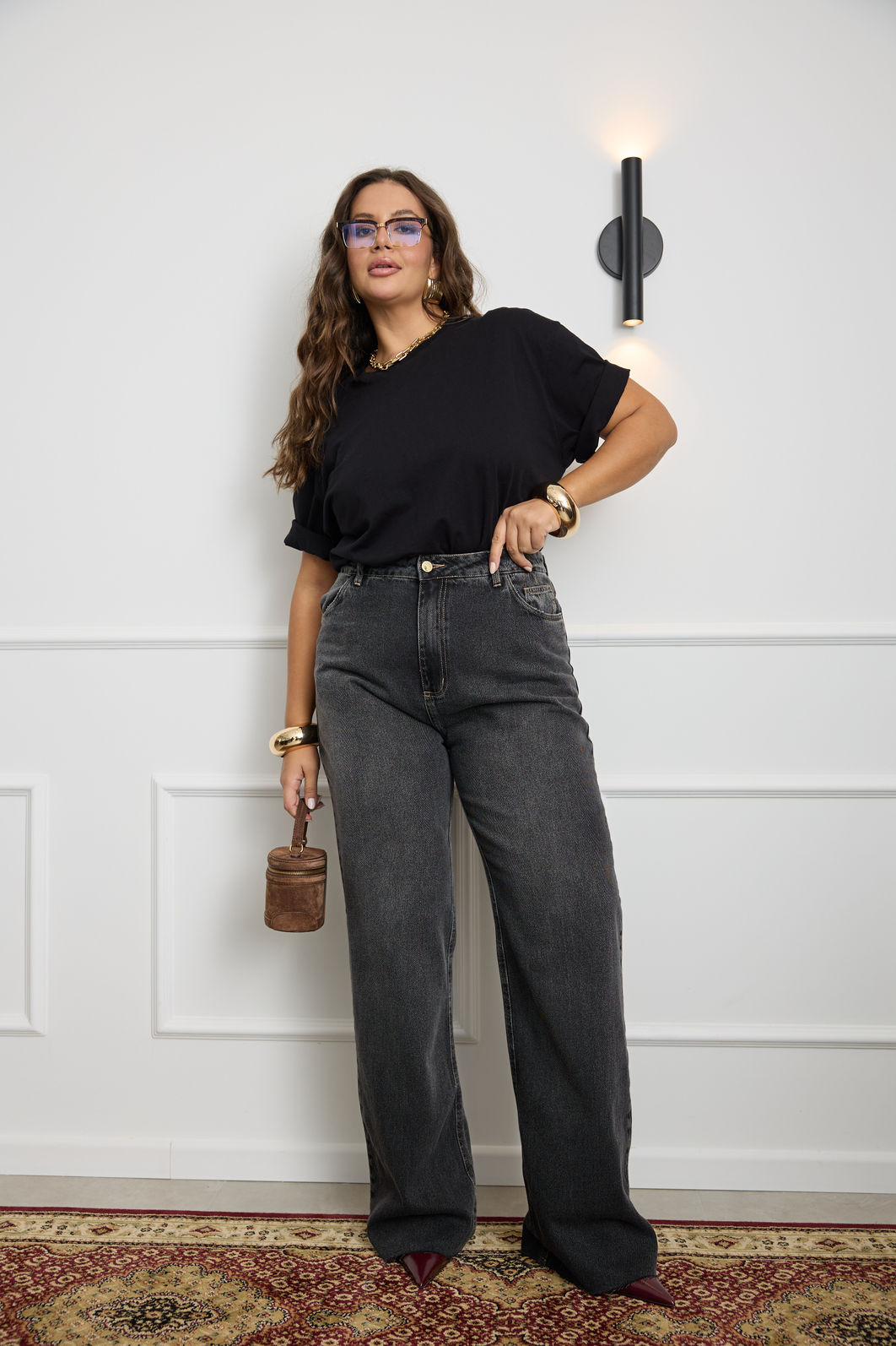 Calça Jeans Wide Leg Plus Size Annelise Calça Jeans Wide Leg Plus Size Annelise