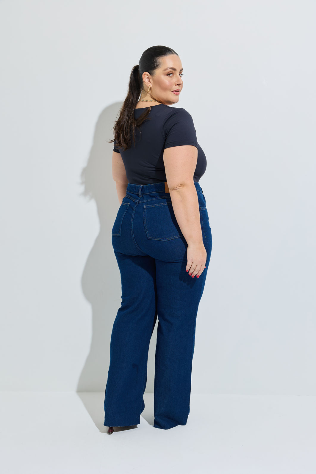 Calça Jeans Wide Leg Plus Size Maria Laura