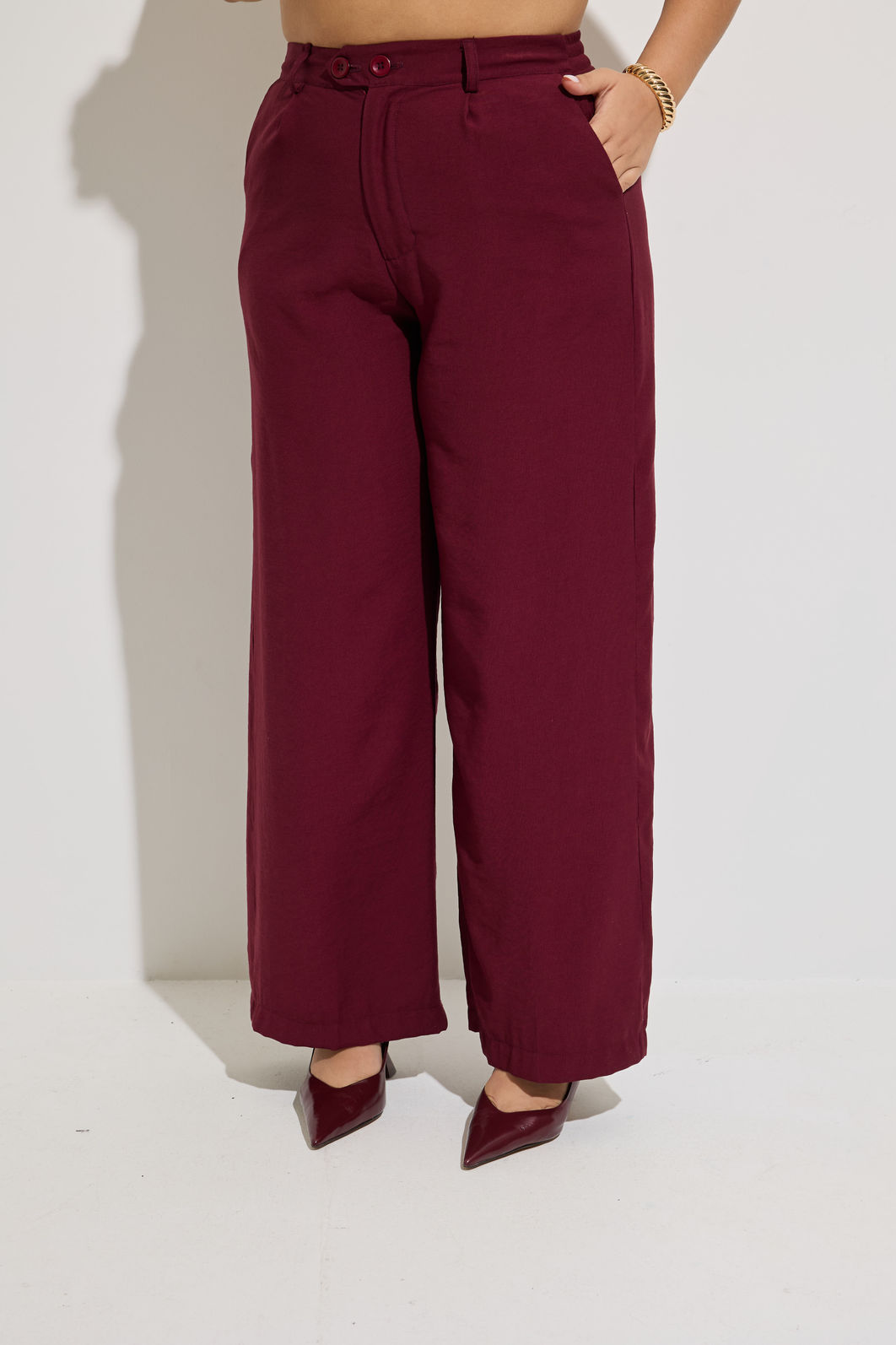 Calça Alfaiataria Monique Tencel Vinho Calça Alfaiataria Monique Tencel Vinho