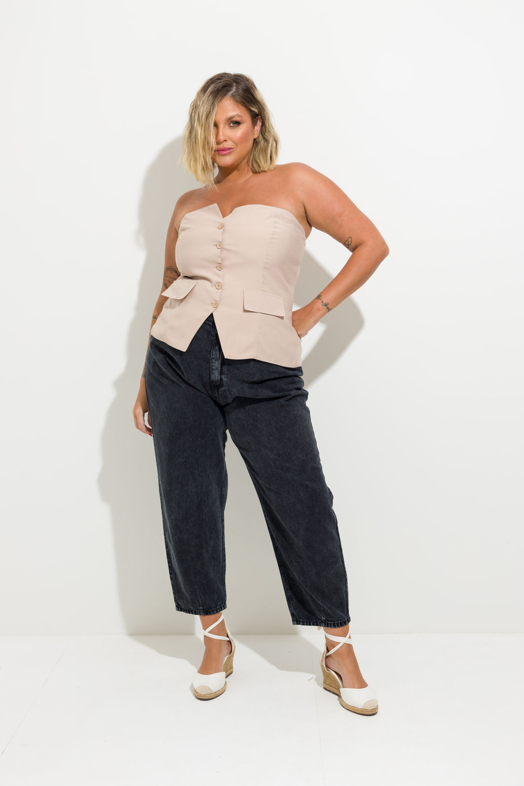 Calça Jeans Baggy Plus Size Madu
