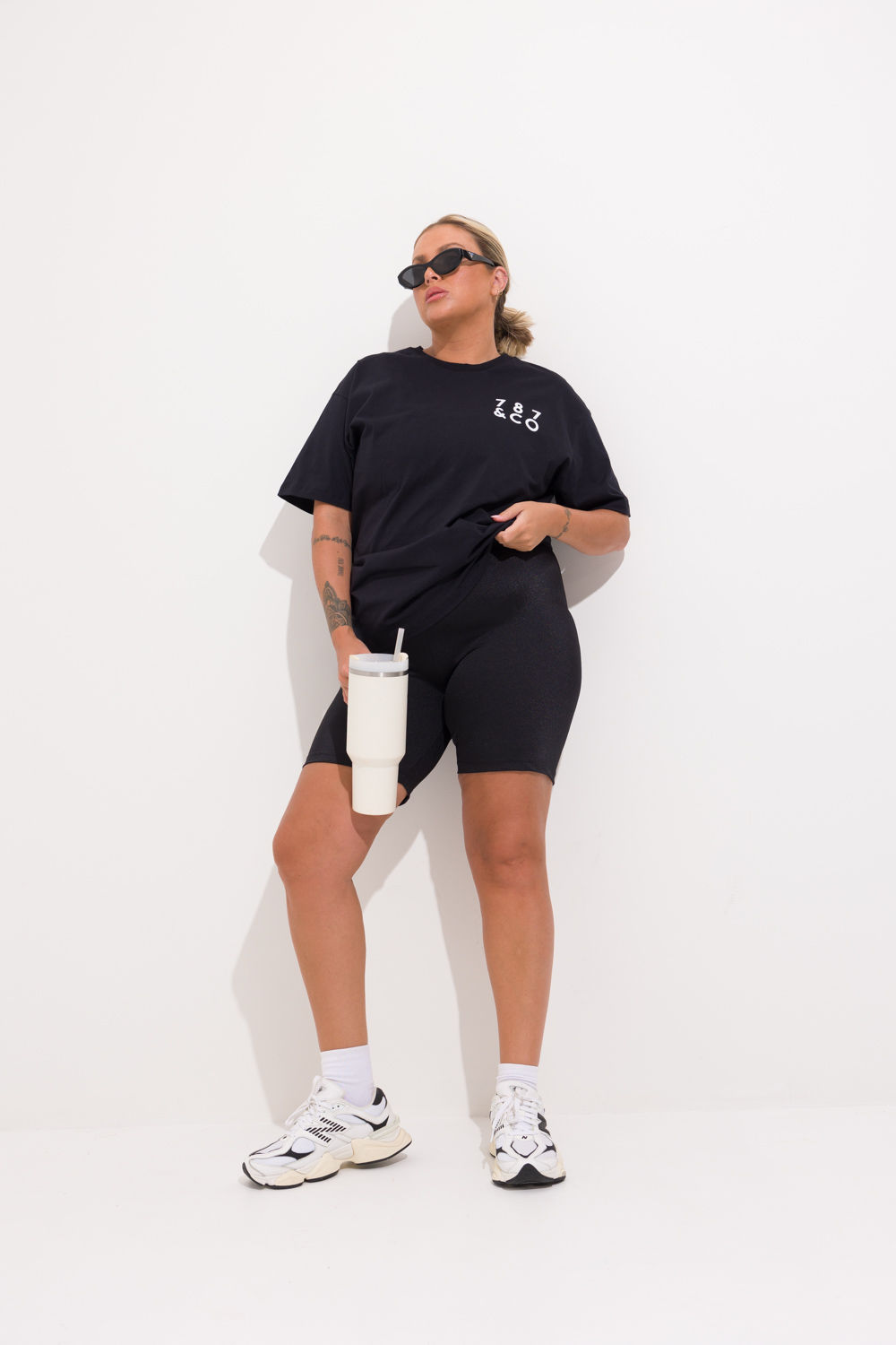 Camiseta Fitness Plus Size 787&CO Preta