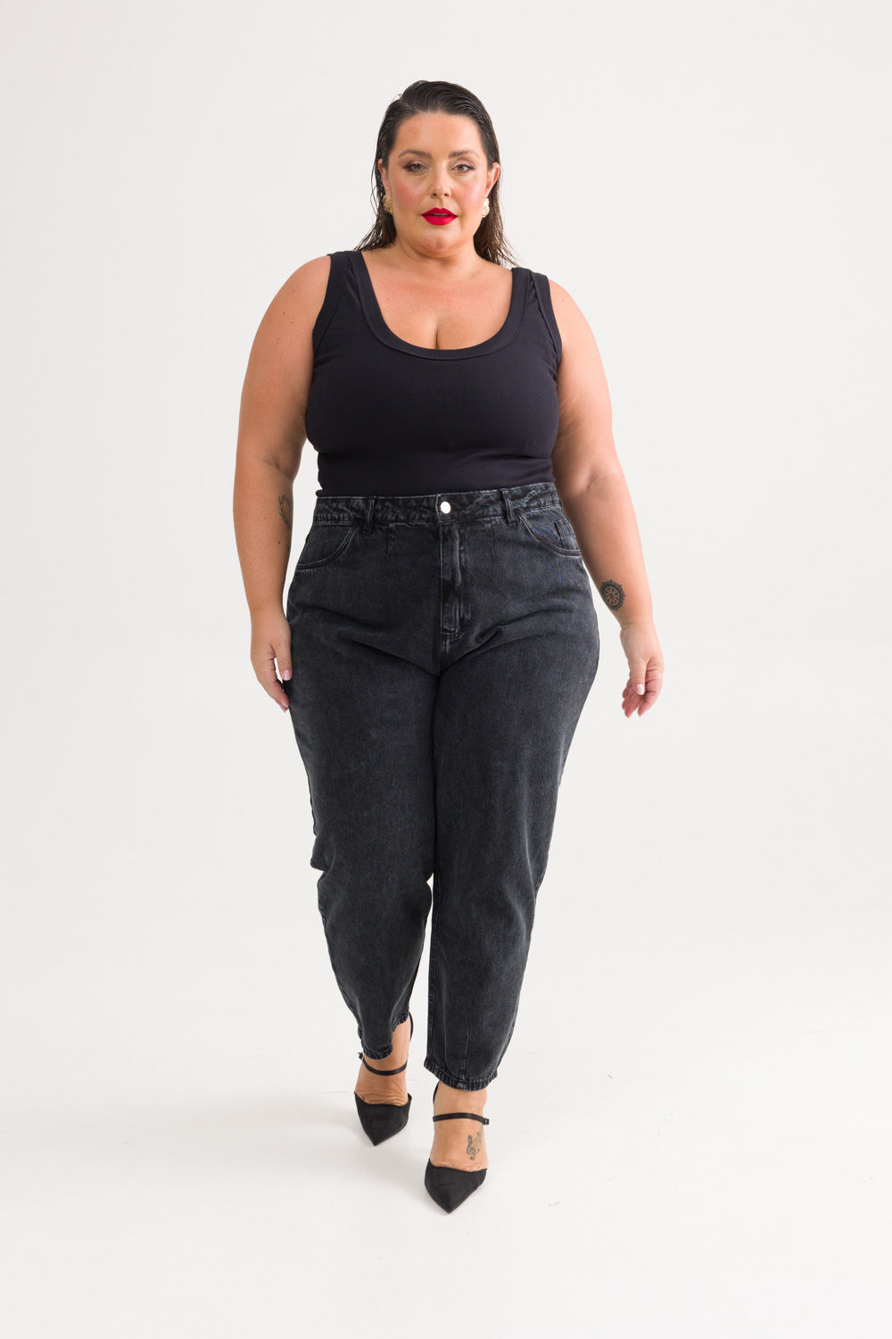 Calça Jeans Baggy Plus Size Madu