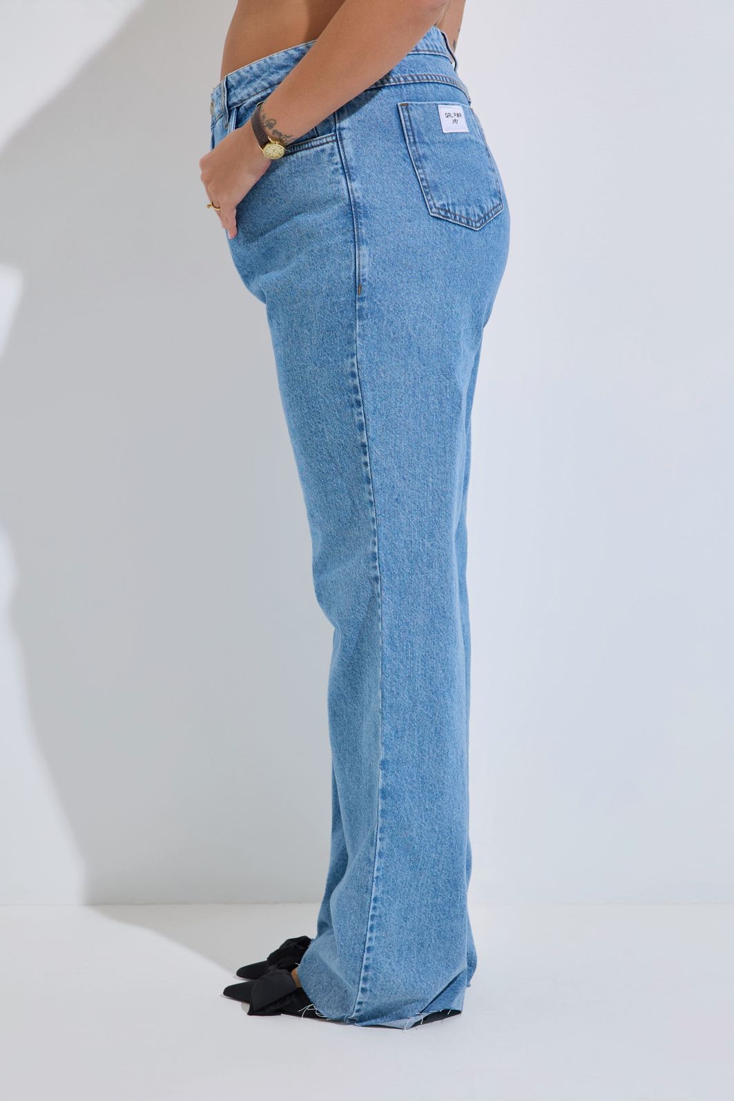 Calça Jeans Wide Leg Plus Size Sandra