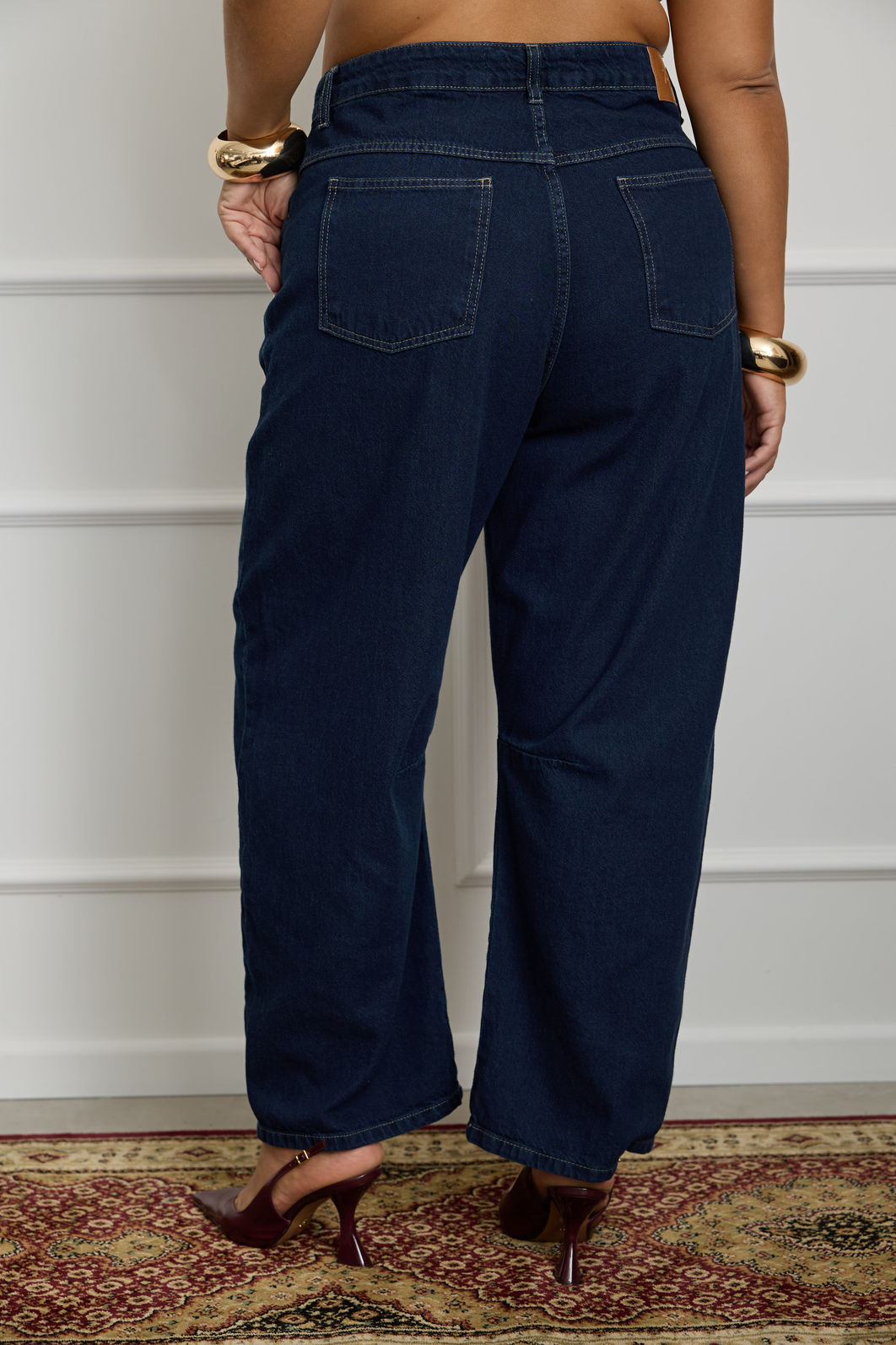Calça Jeans Plus Size Barrel Maria Laura Calça Jeans Plus Size Barrel Maria Laura