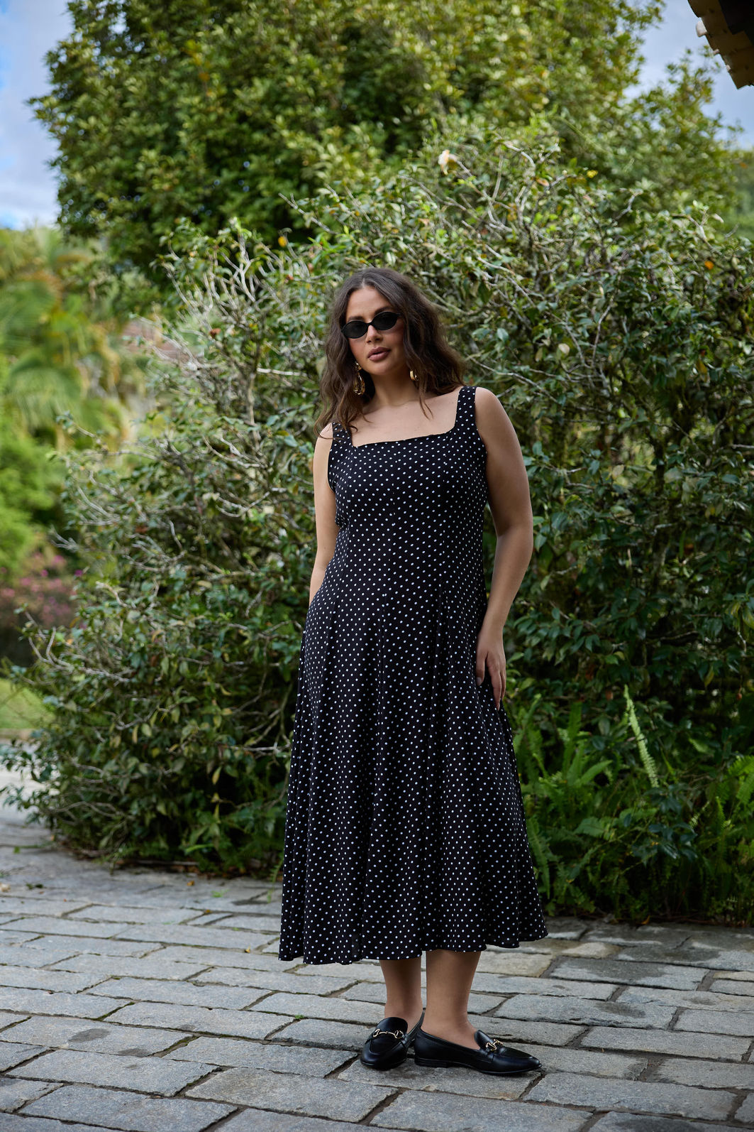 pois cami dress black ポワ Sサイズ Vestido Emily Viscose Poá Preto 787 Shirts