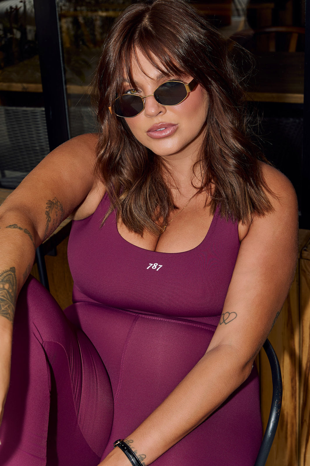 Top Cropped Fitness Plus Size Borgogna
